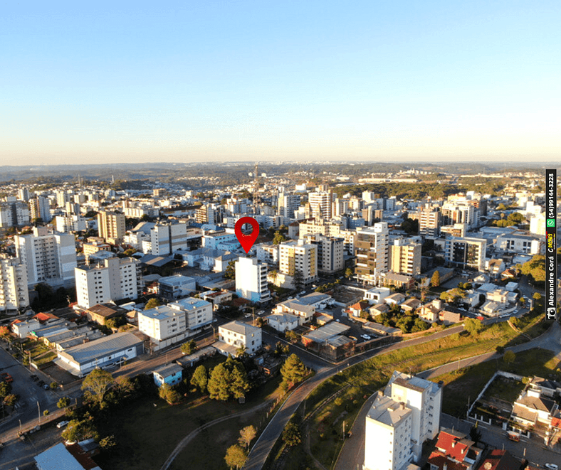 Apto 72 Centro de Farroupilha com garagem roupa de cama e ba